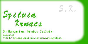 szilvia krnacs business card